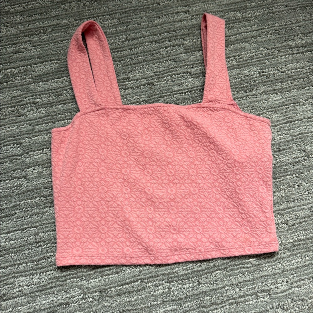 Roxy Pink Textured Crop Top